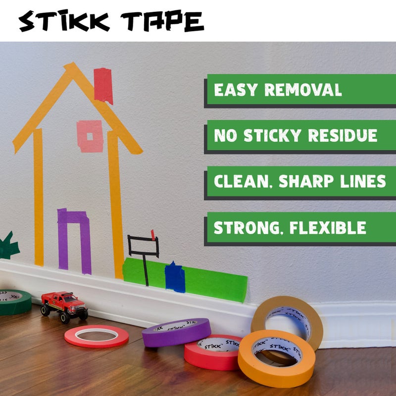 STIKK Painters Tape - 5pk Green Painter Tape - 1.5 inch x 60 Yards - Paint Tape for Painting, Edges, Trim, Ceilings - Masking Tape for DIY Paint Projects - Residue-Free Painting Tape - Image 5